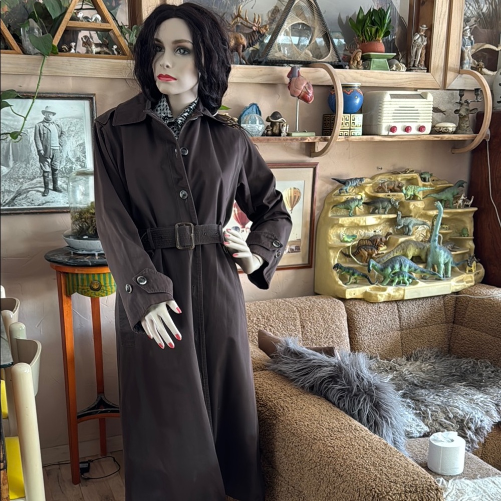 Vintage Yves Saint Laurent Women's Brown Belted Coat